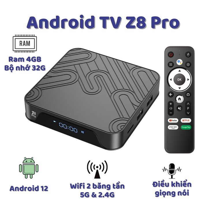 Z8 Pro TV Box – 4GB/32GB | 8K | Tayyor ishlashga