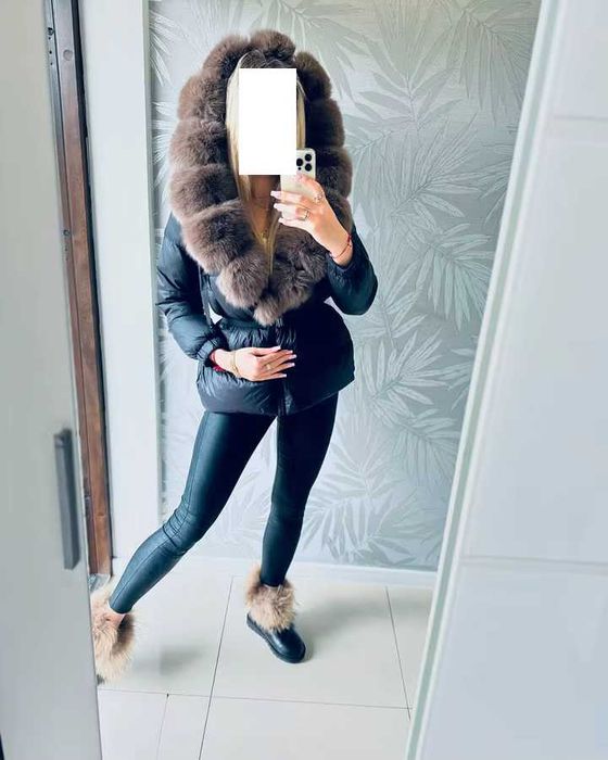 Дамско зимно яке естествен пух