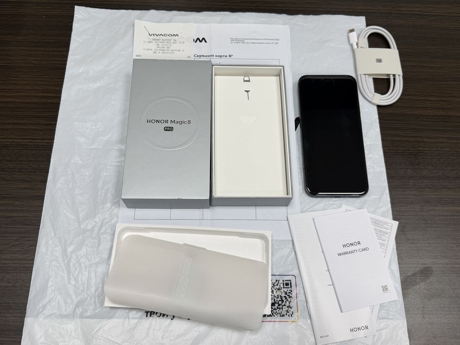 ***КАТО НОВ 512GB Honor Magic 8 Pro Гаранция Vivacom 2028. Black / Черен