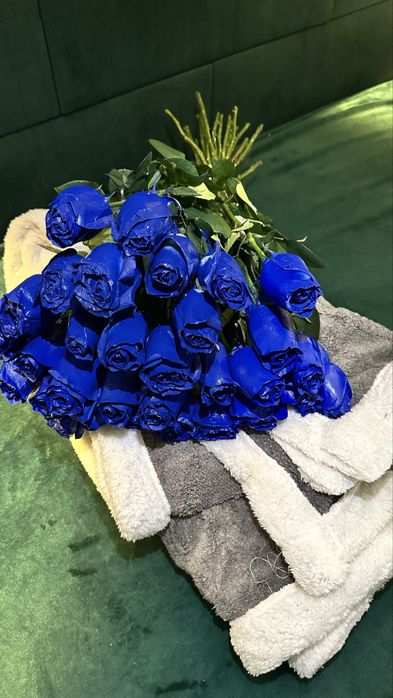Синие розы 25 штук