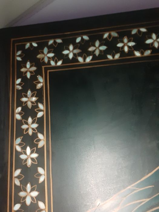 Ширма 18 го века, антикварная перламутр и натуральные камни