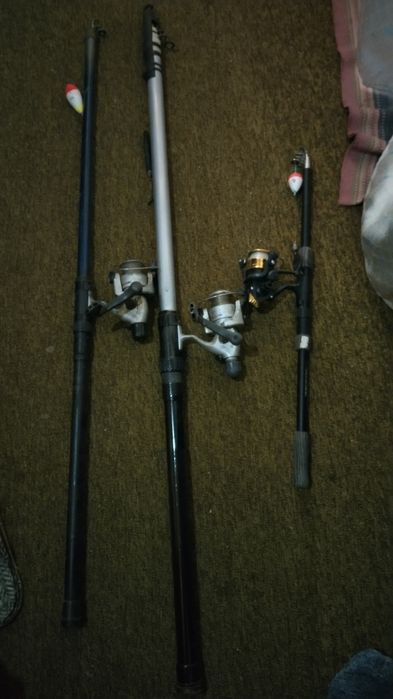 Удочки с катушками.