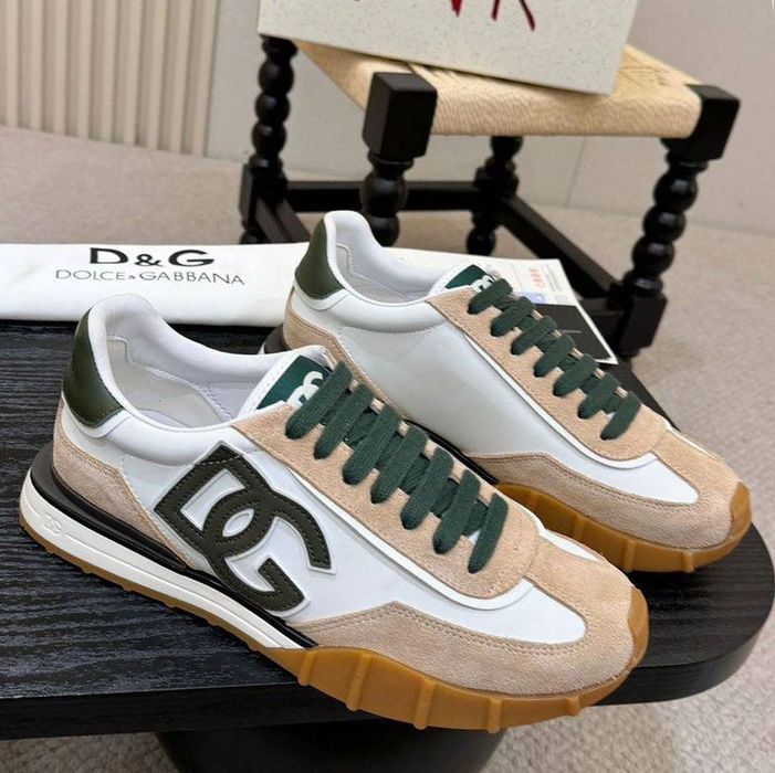 D&G DG Logo Sneaker "White/Beige/Green" - размер 45
