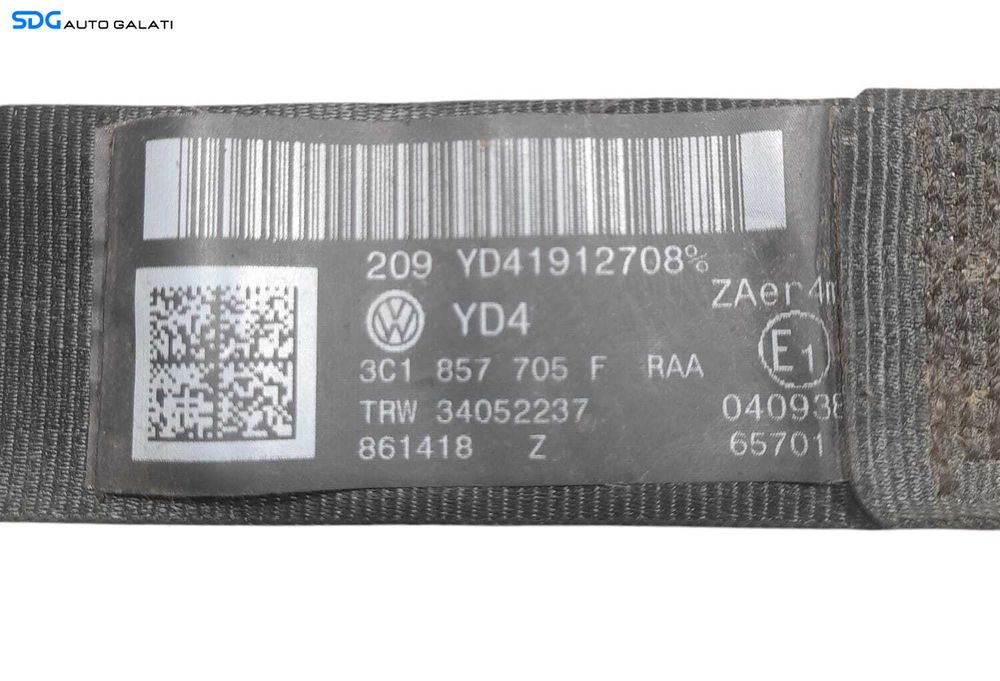 Centura Siguranta Stanga Fata Sofer Volkswagen Passat B6 2005 - 2010 Cod 3C1857705F [L4154]