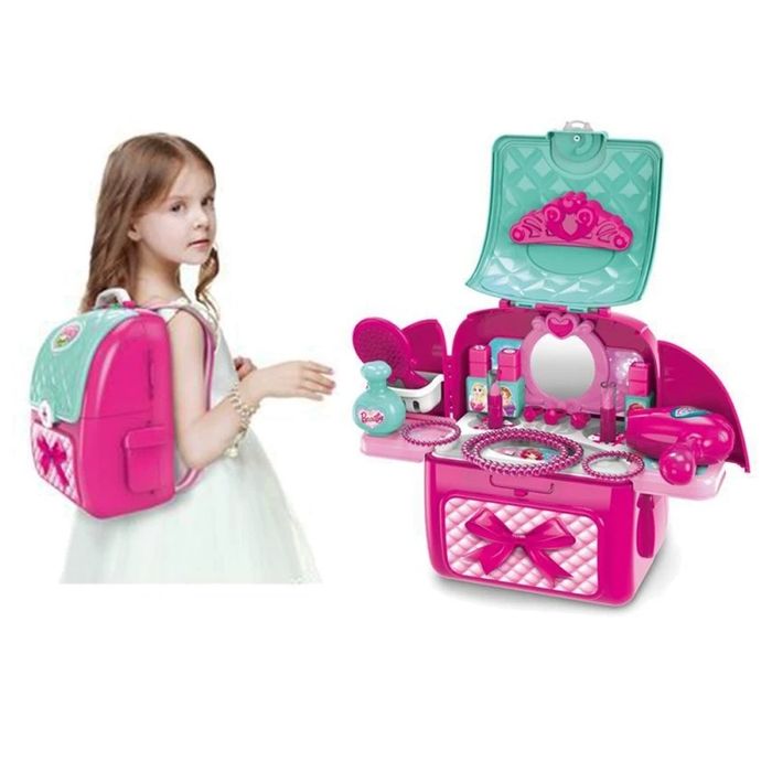 Тоалетка с микрофон, звук, светлина и раница Make-Up ARTIST с гримове