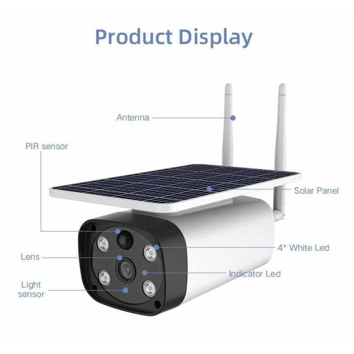 Камера с метален корпус Sumker WIFI Безжична соларна IP камера