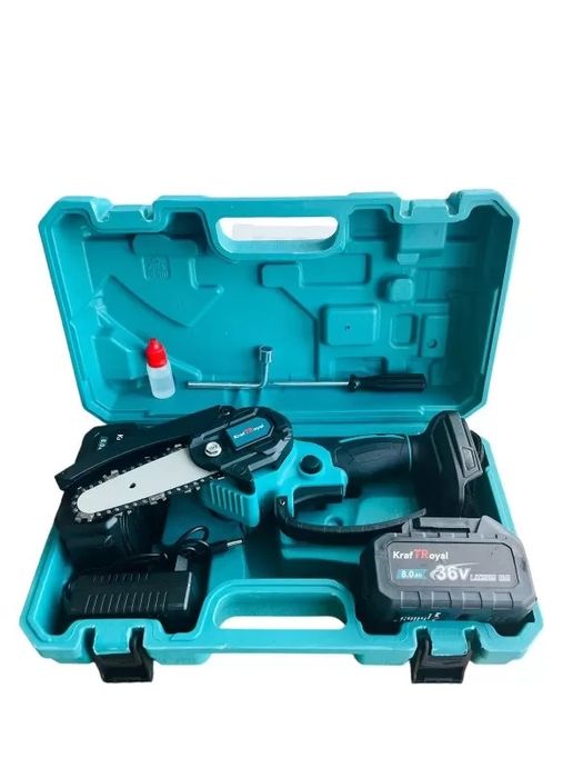Верижен трион KraftRoyal 36V 8Ah 2 батерии + 2 вериги.