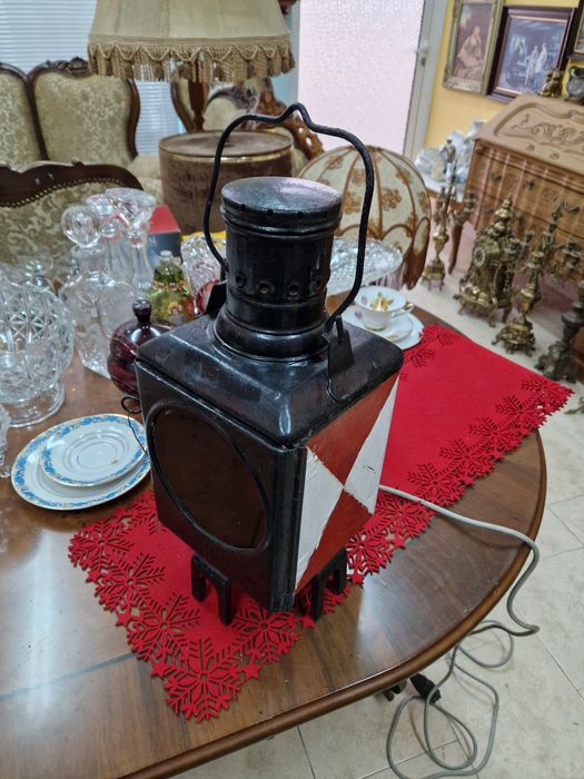 Стар антикварен немски вагонен ЖП фенер