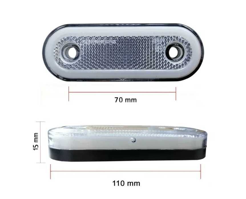 1 бр. Oвални  ЛЕД LED неон габарити с 20 диода 12-24V , 3 цвята