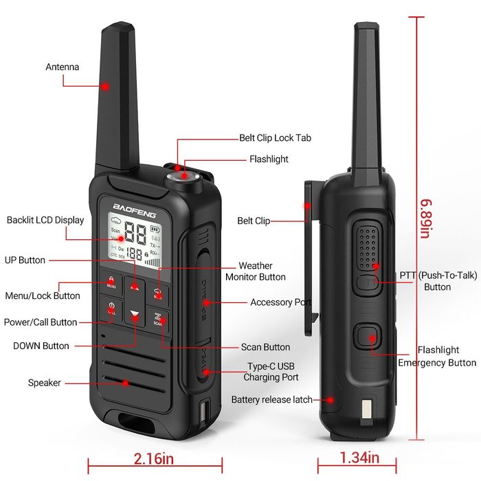 Set Stații Statie emisie recepție Baofeng Walkie Talkie cu Acumulator