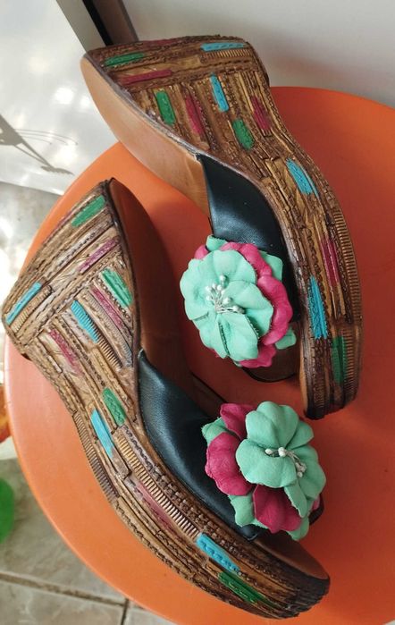 дамски чехли естествена кожа 40 номер, размер