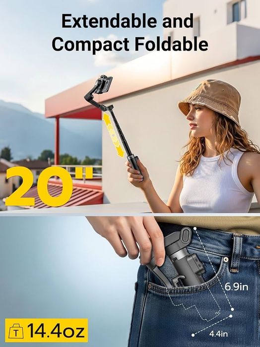 Stabilizator Pro cu AI pentru telefon - gimbal Aochuan Smart X3/360°