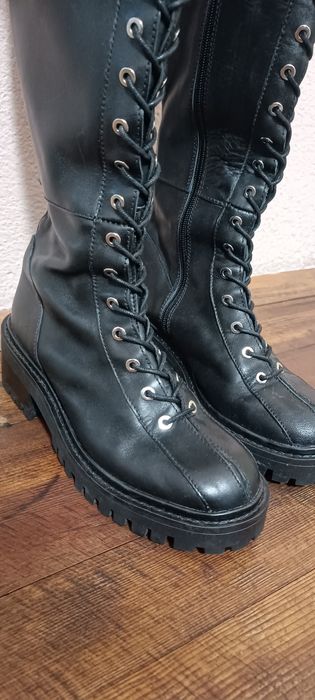 Ботуши/Чизми/Кубинки Zara- Зара 37 номер естествена кожа