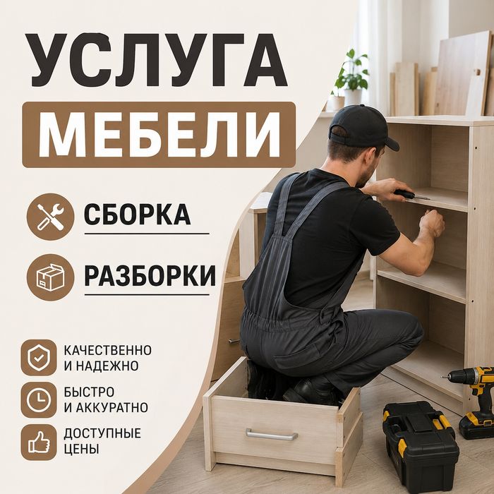 УСЛУГИ МЕБЕЛШИКА сборка и разборка  и ремонт мебели