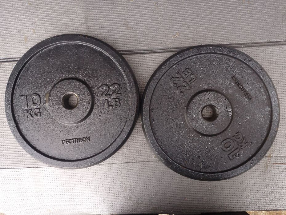 Vând set gantere, bară z+discuri fitness fontă