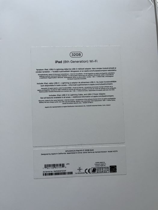 iPad 8th (2020), model Wi-Fi,32 GB.Gold