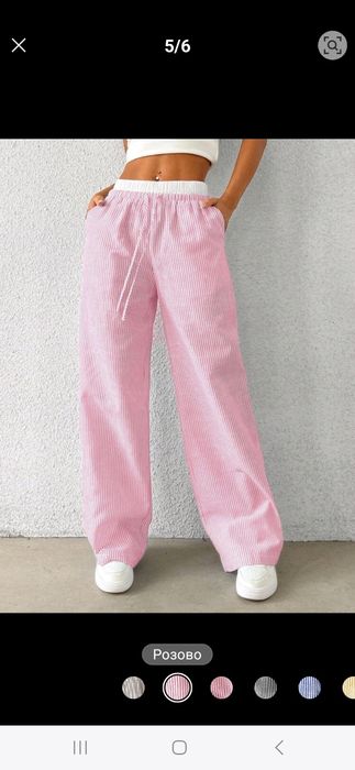 Дамски стилен розов тъкан панталон