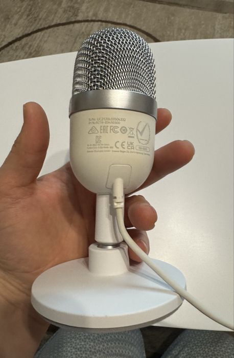 Microfon gaming Razer Seiren Mini, Alb mercury