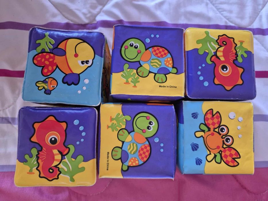 Кубчета за бебета за баня, 6 бр., боулинг,плажни принадлежности, топка