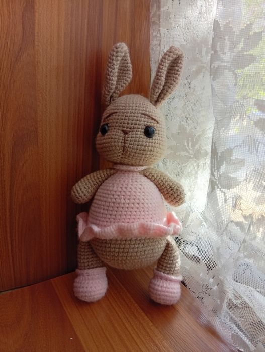 Зайчик Зифирка.Вязанная игрушка.