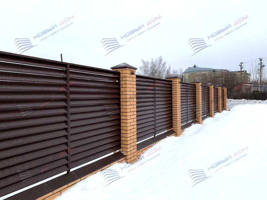 Забор жалюзи металлический