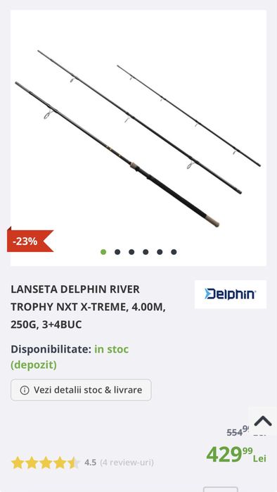 Lansete Feeder Delphin River Trophy NXT X-Treme, 4.00m, 250g