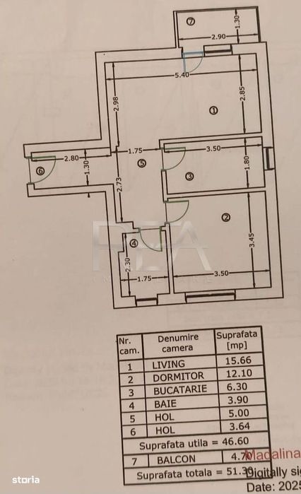 2 camere Titan decomandat, centrala, an 2025, 51 mp