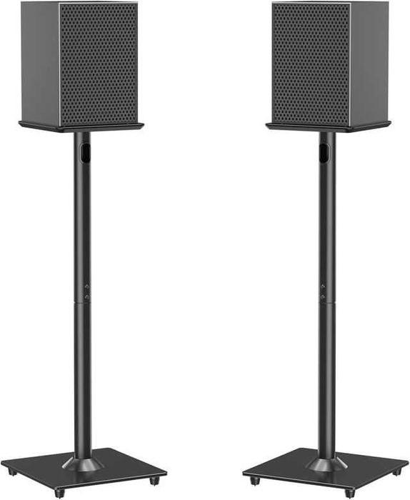 Pereche standuri/stative boxe/speakere cu baza de sticla negre