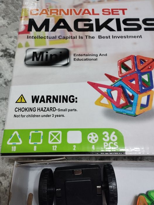 Puzzle magnetic masinuta forme geometrice