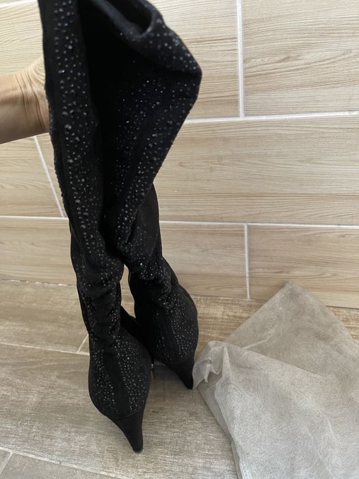 Сапоги женские замша и лакированные