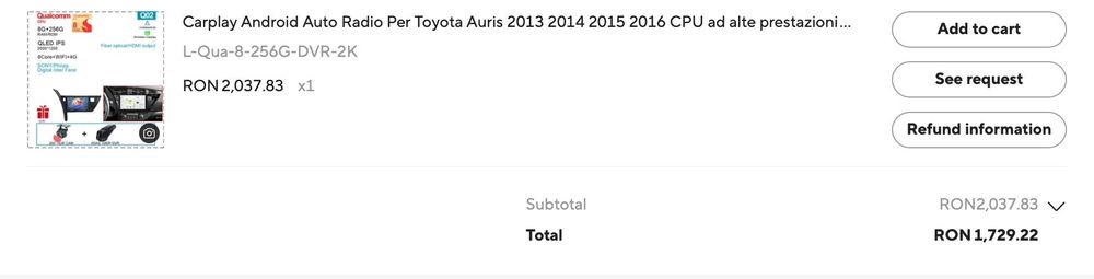 Carplay Android Auto Radio For Toyota Auris 2013 2014 2015 2016