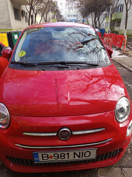 Fiat 500 hibryd rosa interior piele