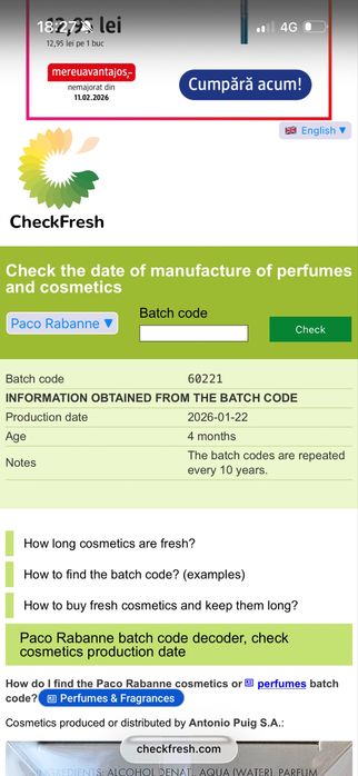 Paco Rabanne 1 Million 100ml PARFUM PARFUM, nou, sigilat, 100% original, posibilitate verificare in persoana