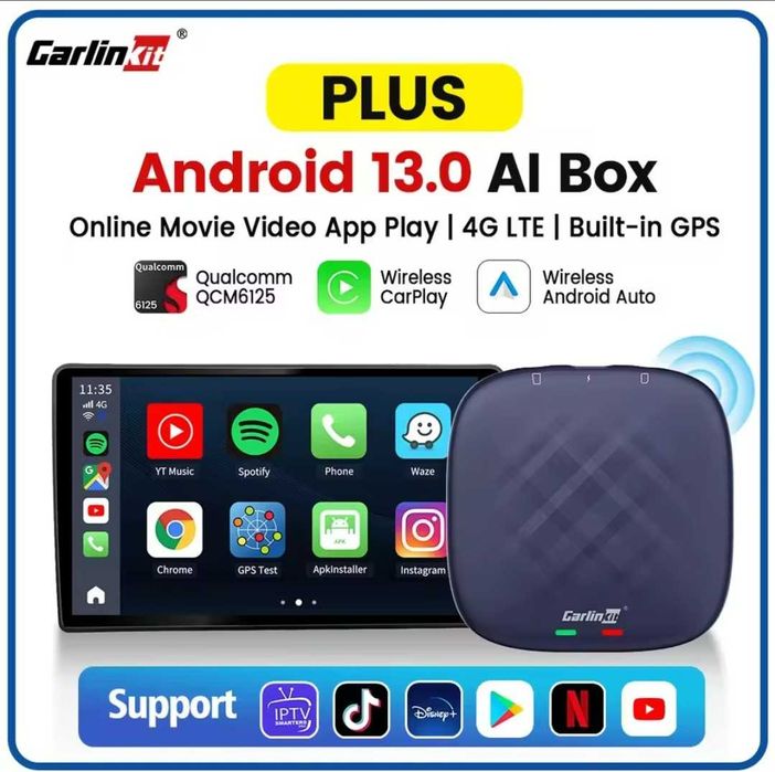 Android 13 4G GPS bluetooth 4GB+64GB CarPlay/Android Auto wireless
