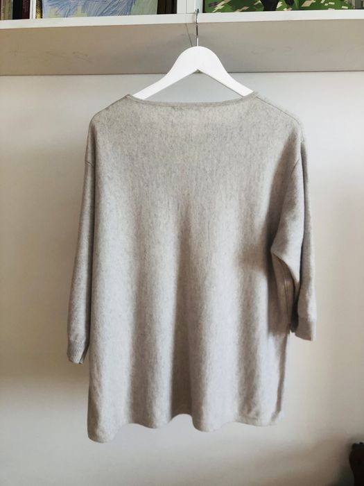 Pulover maneci 3/4, lana&matase&casmir, marimea 38