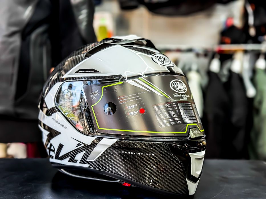 Casca Moto Premier Devil Carbon Gloss Grey , White