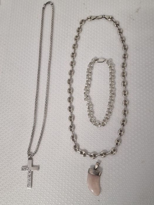 Lanț și inele argint