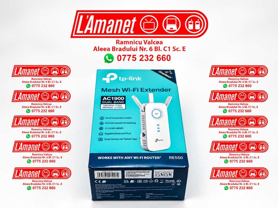 Wireless Range Extender Tp-Link RE550 Dual Band 600 + 1300 Mbps Sigilat