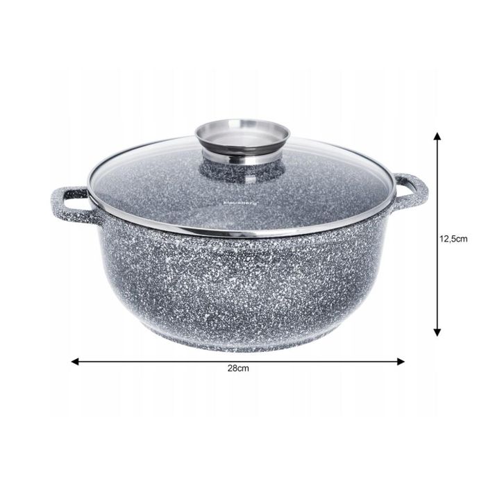 Set 3 oale marmorate 20cm, 24cm, 28cm, premium din aluminiu acoperite