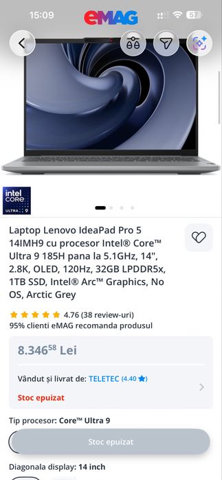 Laptop Lenovo IdeaPad Pro 5