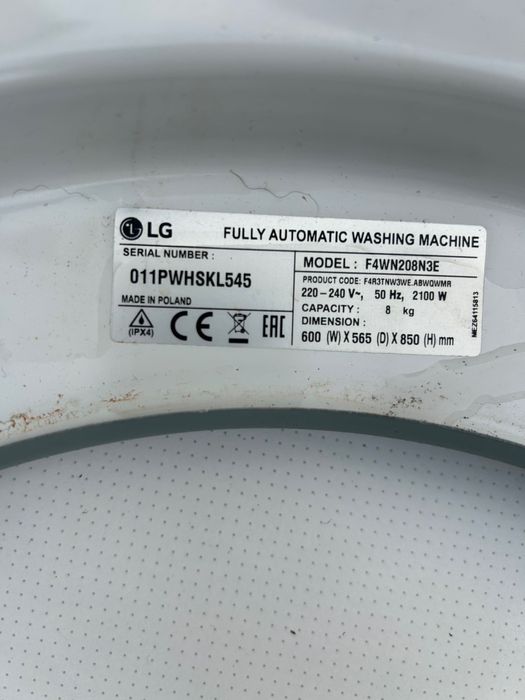 Части за пералня LG F4WN208N3E