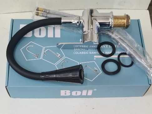 СУПЕР ПРОМОЦИЯ! Смесител Едноръкохватков Стоящ с Черна Гъвкава Лебедка