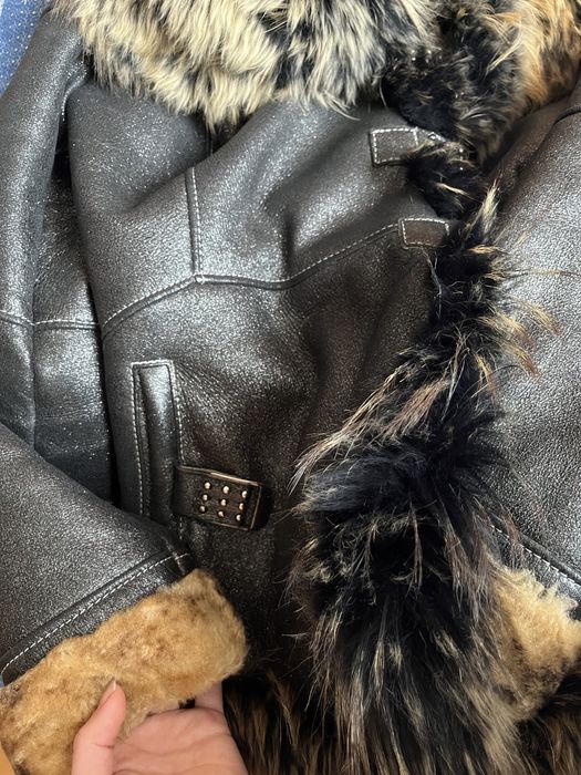 Дубленка мутон с воротником песец