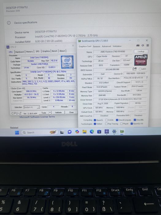 Laptop Dell Precision intel i7 - 8Gb RAM - SSD240Gb - Video 2Gb dedica