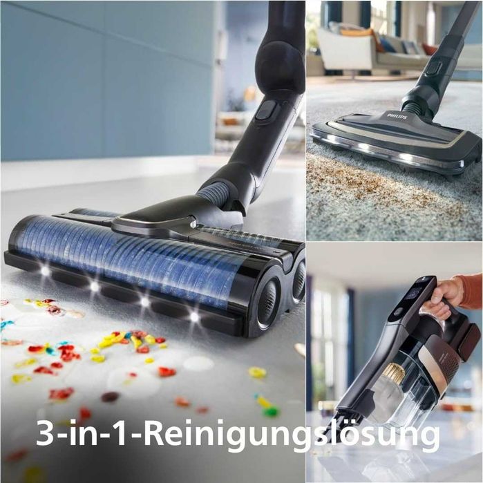 Нова Безкабелна Прахосмукачка за Сухо и Мокро Почистване PHILIPS AquaTrio XW9463/11, Серия 9000, 2 години Гаранция
