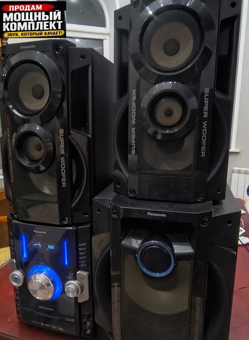 Музыкальный центр, Колонки сабвуфер Panasonic  Bluetooth адаптер