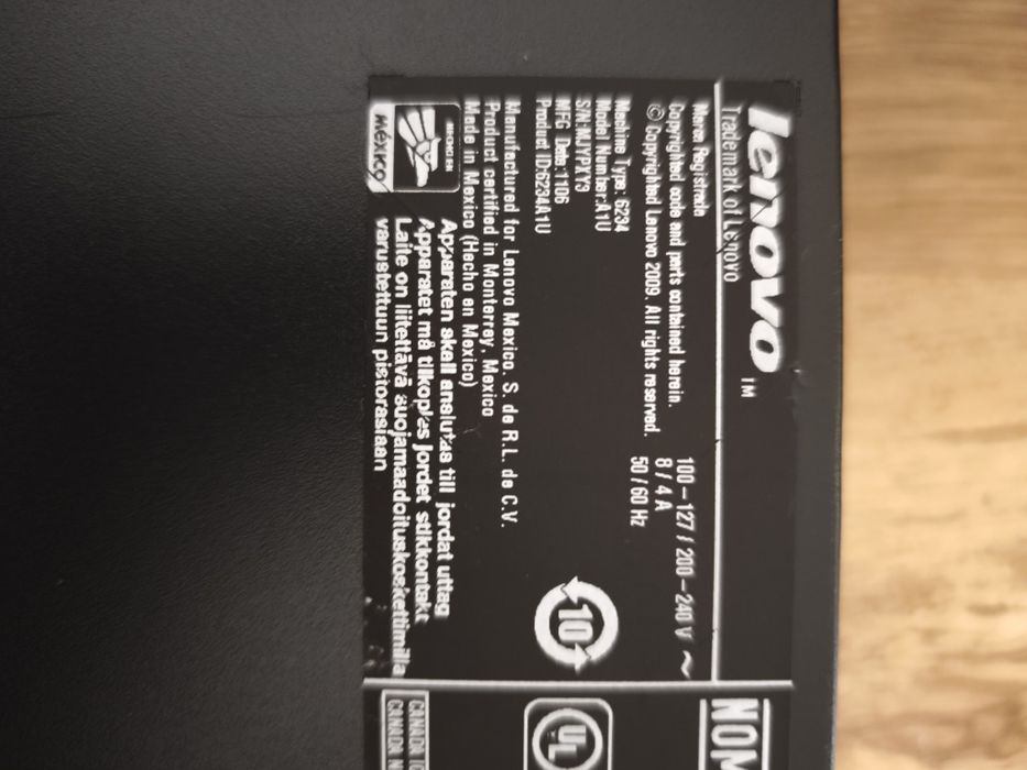 Lenovo 6234/А1U , S.N: МJYPXY3