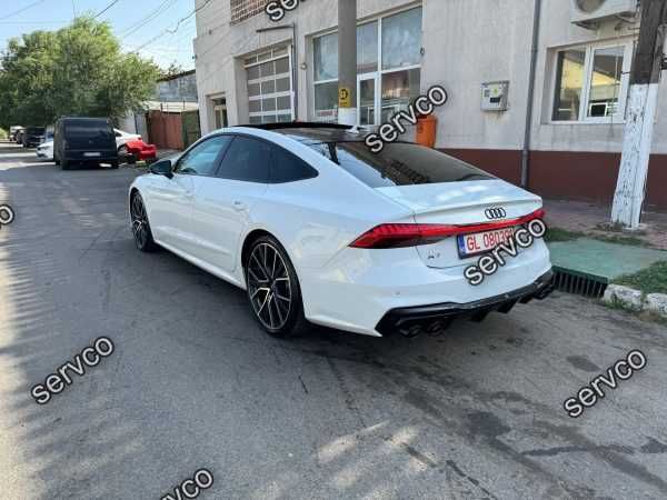 Prelungire difuzor bara spate plus imitatii evacuare finala Audi A7 C8 S-Line 2017- v4 - Maxton Design