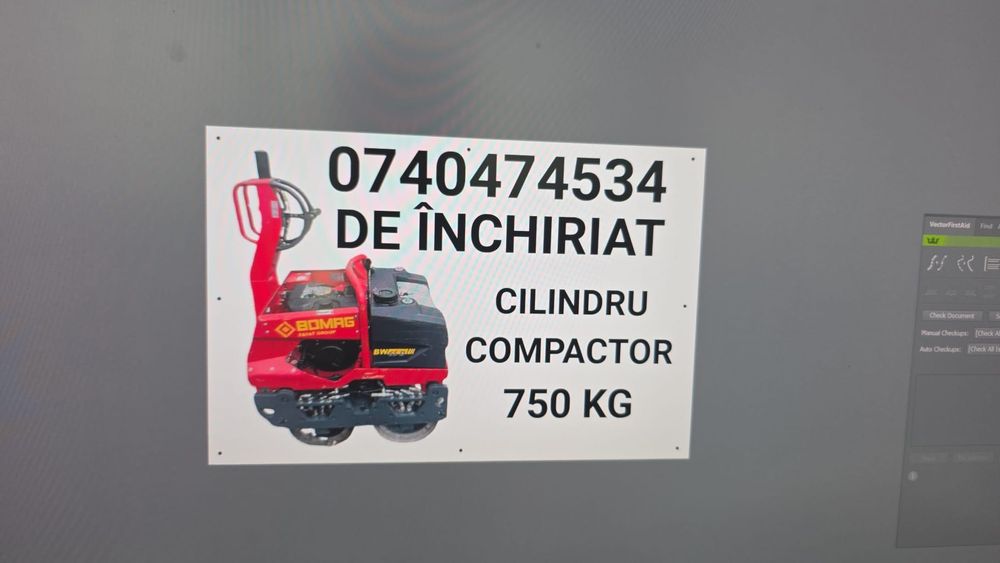 Cilindru/Placă compactoare 750kg de Inchiriat