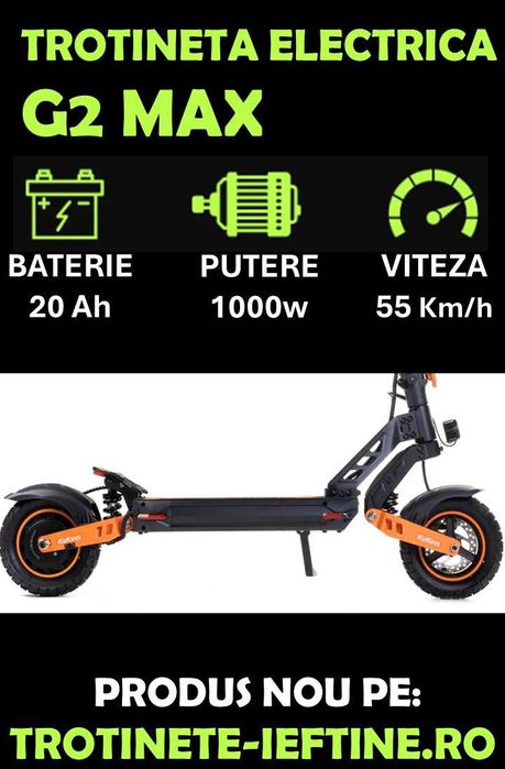 2026 Scuter electric Kukirin G2 Max 2.0 1200W 20Ah 48V GARANTIE noua